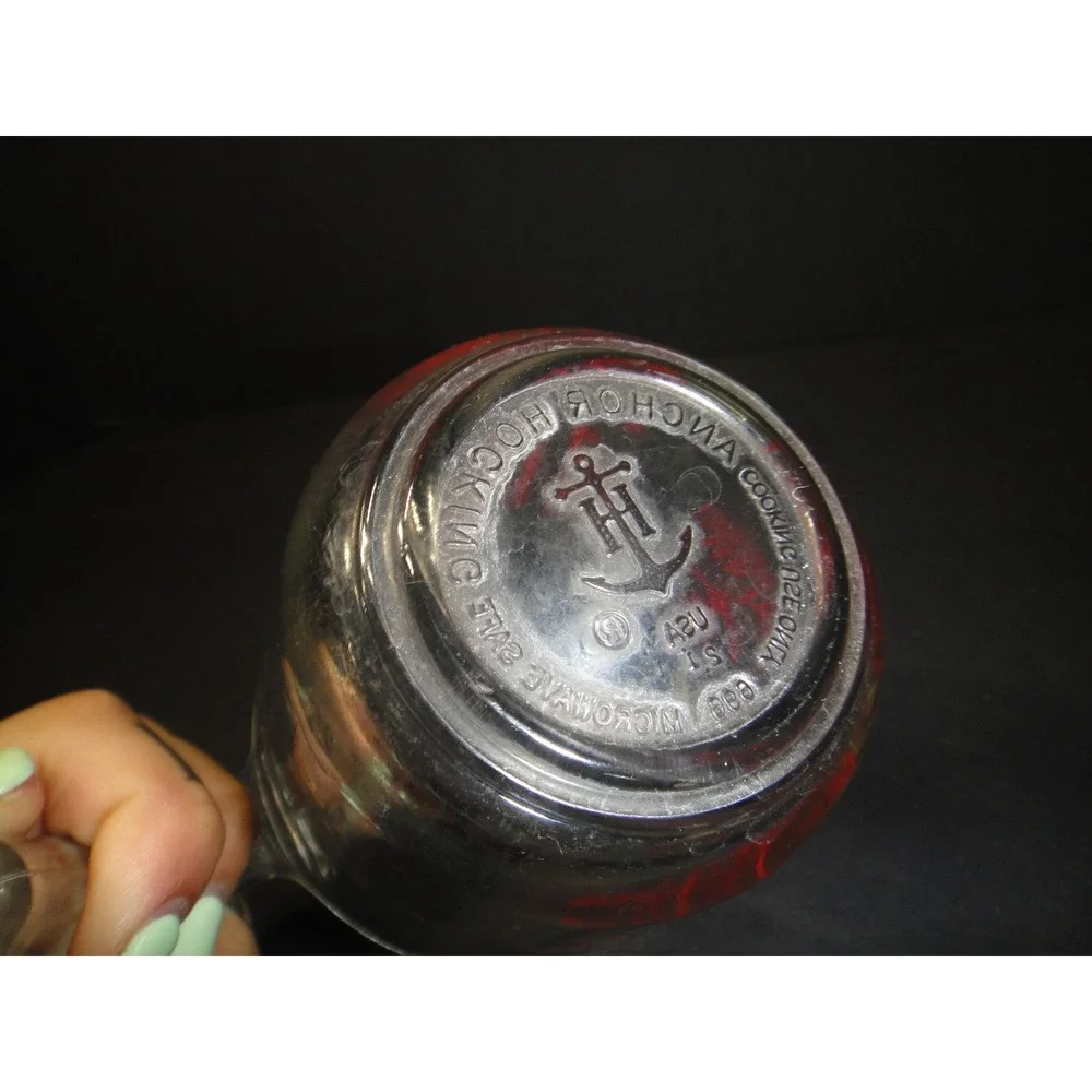 Anchor Hocking 1 Cup Glass Measuring Cup Red Markings 8oz 250ml Microwave Safe